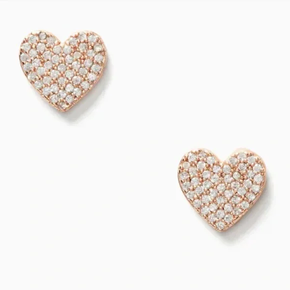 ♠️NWT♠️ Kate Spade New York Yours Truly Rose Gold Heart Stud Earrings - Picture 6 of 10